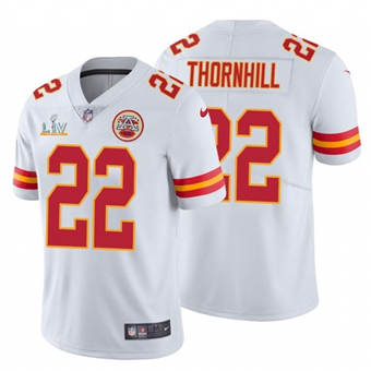 Super Bowl LV 2021 Men Kansas City Chiefs #22 Juan Thornhill White Limited Jersey